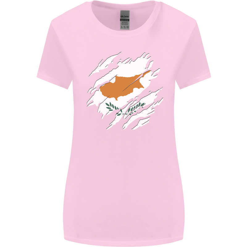 Torn Cyprus Flag Cypriot Day Football Womens Wider Cut T-Shirt Light Pink