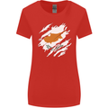 Torn Cyprus Flag Cypriot Day Football Womens Wider Cut T-Shirt Red