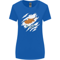 Torn Cyprus Flag Cypriot Day Football Womens Wider Cut T-Shirt Royal Blue