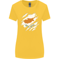 Torn Cyprus Flag Cypriot Day Football Womens Wider Cut T-Shirt Yellow