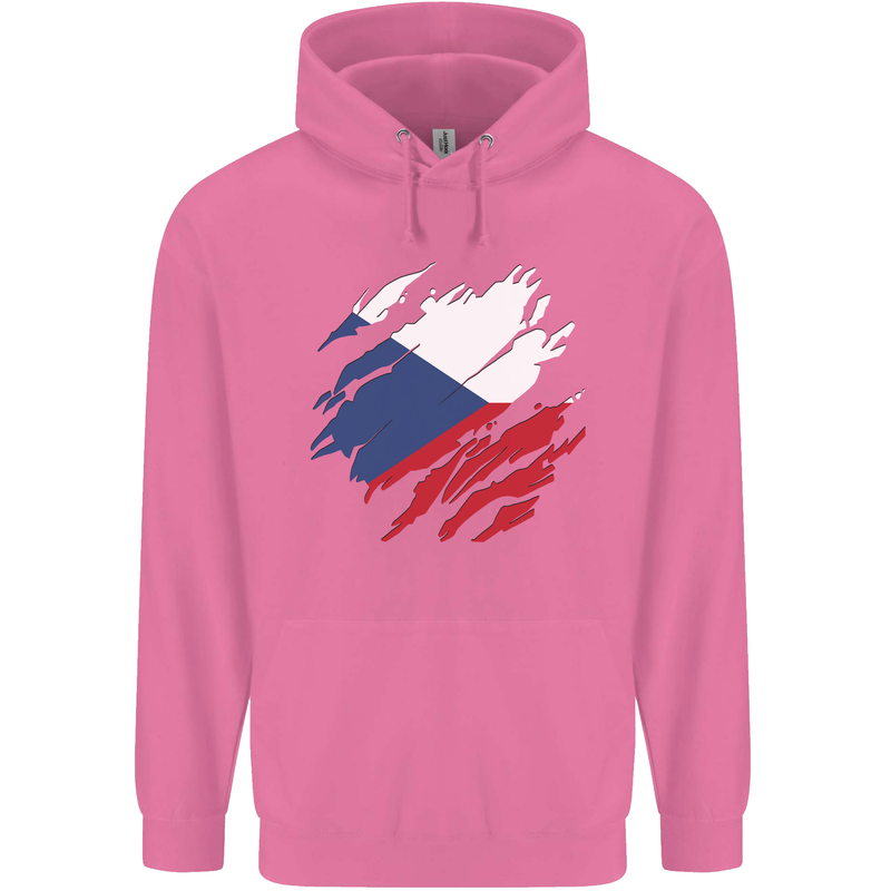 Torn Czechia Flag Czech Republic Day Football Childrens Kids Hoodie Azalea