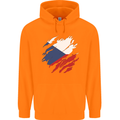 Torn Czechia Flag Czech Republic Day Football Childrens Kids Hoodie Orange