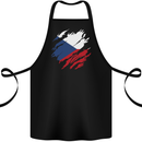 Torn Czechia Flag Czech Republic Day Football Cotton Apron 100% Organic Black