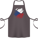 Torn Czechia Flag Czech Republic Day Football Cotton Apron 100% Organic Dark Grey