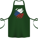 Torn Czechia Flag Czech Republic Day Football Cotton Apron 100% Organic Forest Green