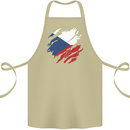 Torn Czechia Flag Czech Republic Day Football Cotton Apron 100% Organic Khaki