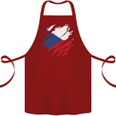 Torn Czechia Flag Czech Republic Day Football Cotton Apron 100% Organic Maroon