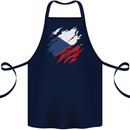 Torn Czechia Flag Czech Republic Day Football Cotton Apron 100% Organic Navy Blue
