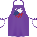 Torn Czechia Flag Czech Republic Day Football Cotton Apron 100% Organic Purple