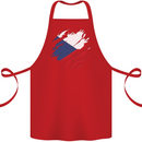 Torn Czechia Flag Czech Republic Day Football Cotton Apron 100% Organic Red
