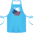 Torn Czechia Flag Czech Republic Day Football Cotton Apron 100% Organic Turquoise