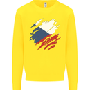 Torn Czechia Flag Czech Republic Day Football Kids Sweatshirt Jumper Yellow