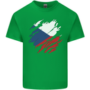 Torn Czechia Flag Czech Republic Day Football Kids T-Shirt Childrens Irish Green