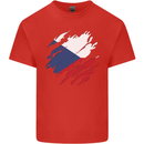 Torn Czechia Flag Czech Republic Day Football Kids T-Shirt Childrens Red