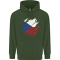 Torn Czechia Flag Czech Republic Day Football Mens 80% Cotton Hoodie Forest Green