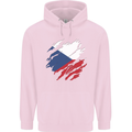 Torn Czechia Flag Czech Republic Day Football Mens 80% Cotton Hoodie Light Pink