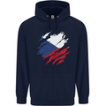 Torn Czechia Flag Czech Republic Day Football Mens 80% Cotton Hoodie Navy Blue