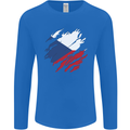 Torn Czechia Flag Czech Republic Day Football Mens Long Sleeve T-Shirt Royal Blue