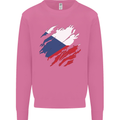 Torn Czechia Flag Czech Republic Day Football Mens Sweatshirt Jumper Azalea
