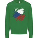 Torn Czechia Flag Czech Republic Day Football Mens Sweatshirt Jumper Irish Green