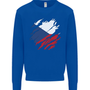 Torn Czechia Flag Czech Republic Day Football Mens Sweatshirt Jumper Royal Blue