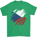 Torn Czechia Flag Czech Republic Day Football Mens T-Shirt 100% Cotton Irish Green