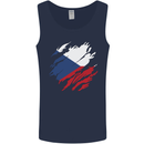 Torn Czechia Flag Czech Republic Day Football Mens Vest Tank Top Navy Blue