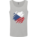 Torn Czechia Flag Czech Republic Day Football Mens Vest Tank Top Sports Grey