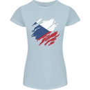 Torn Czechia Flag Czech Republic Day Football Womens Petite Cut T-Shirt Light Blue