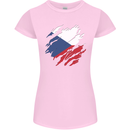 Torn Czechia Flag Czech Republic Day Football Womens Petite Cut T-Shirt Light Pink