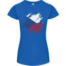 Torn Czechia Flag Czech Republic Day Football Womens Petite Cut T-Shirt Royal Blue