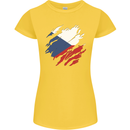 Torn Czechia Flag Czech Republic Day Football Womens Petite Cut T-Shirt Yellow