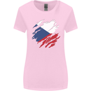 Torn Czechia Flag Czech Republic Day Football Womens Wider Cut T-Shirt Light Pink