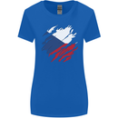 Torn Czechia Flag Czech Republic Day Football Womens Wider Cut T-Shirt Royal Blue