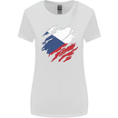 Torn Czechia Flag Czech Republic Day Football Womens Wider Cut T-Shirt White