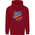 Torn DR Congo Flag Congolese Day Football Childrens Kids Hoodie Red