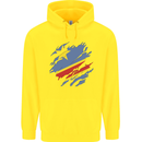 Torn DR Congo Flag Congolese Day Football Childrens Kids Hoodie Yellow
