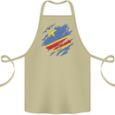 Torn DR Congo Flag Congolese Day Football Cotton Apron 100% Organic Khaki