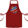 Torn DR Congo Flag Congolese Day Football Cotton Apron 100% Organic Maroon
