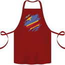 Torn DR Congo Flag Congolese Day Football Cotton Apron 100% Organic Maroon