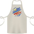 Torn DR Congo Flag Congolese Day Football Cotton Apron 100% Organic Natural