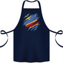 Torn DR Congo Flag Congolese Day Football Cotton Apron 100% Organic Navy Blue