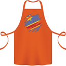 Torn DR Congo Flag Congolese Day Football Cotton Apron 100% Organic Orange