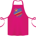 Torn DR Congo Flag Congolese Day Football Cotton Apron 100% Organic Pink