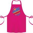 Torn DR Congo Flag Congolese Day Football Cotton Apron 100% Organic Pink
