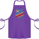 Torn DR Congo Flag Congolese Day Football Cotton Apron 100% Organic Purple