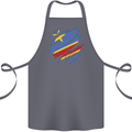 Torn DR Congo Flag Congolese Day Football Cotton Apron 100% Organic Steel