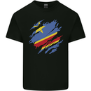 Torn DR Congo Flag Congolese Day Football Kids T-Shirt Childrens Black