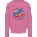 Torn DR Congo Flag Congolese Day Football Mens Sweatshirt Jumper Azalea