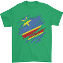 Torn DR Congo Flag Congolese Day Football Mens T-Shirt 100% Cotton Irish Green